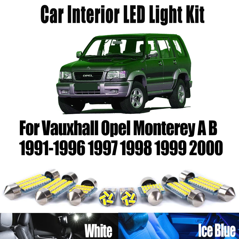 10-Piece LED Interior Light Kit for Vauxhall Opel Monterey A B 1991- 1997 - Canbus Dome Map Door Trunk Bulbs | AUTOKI...