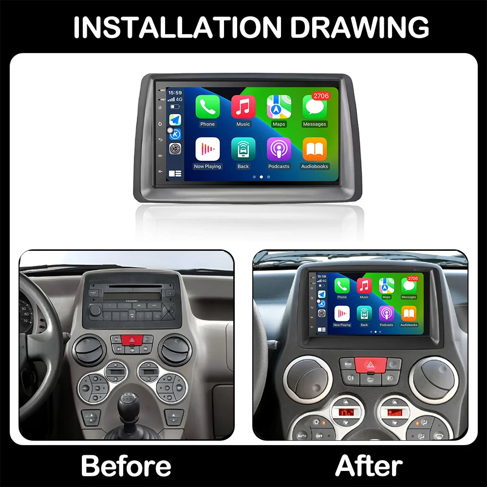 Intelligent System Navigation GPS for Flat Panda 2003-2012 Android Auto Bluetooth IPS Touc