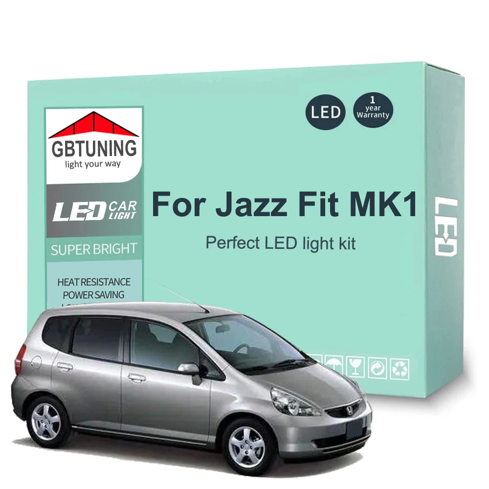 9-Piece LED Interior Light Kit for Honda Jazz Fit MK1 - Canbus Error-Free Bulbs | AUTOKITSHOP