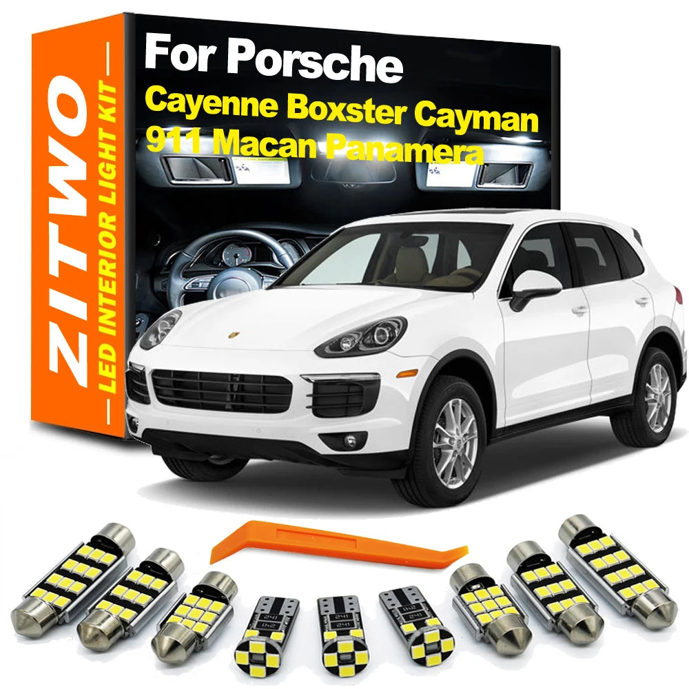 ZITWO Canbus LED Bulb Interior Dome Map Light Kit For Porsche Cayenne Panamera Macan Boxster Cayman 986 987 911 964 993 996 997
