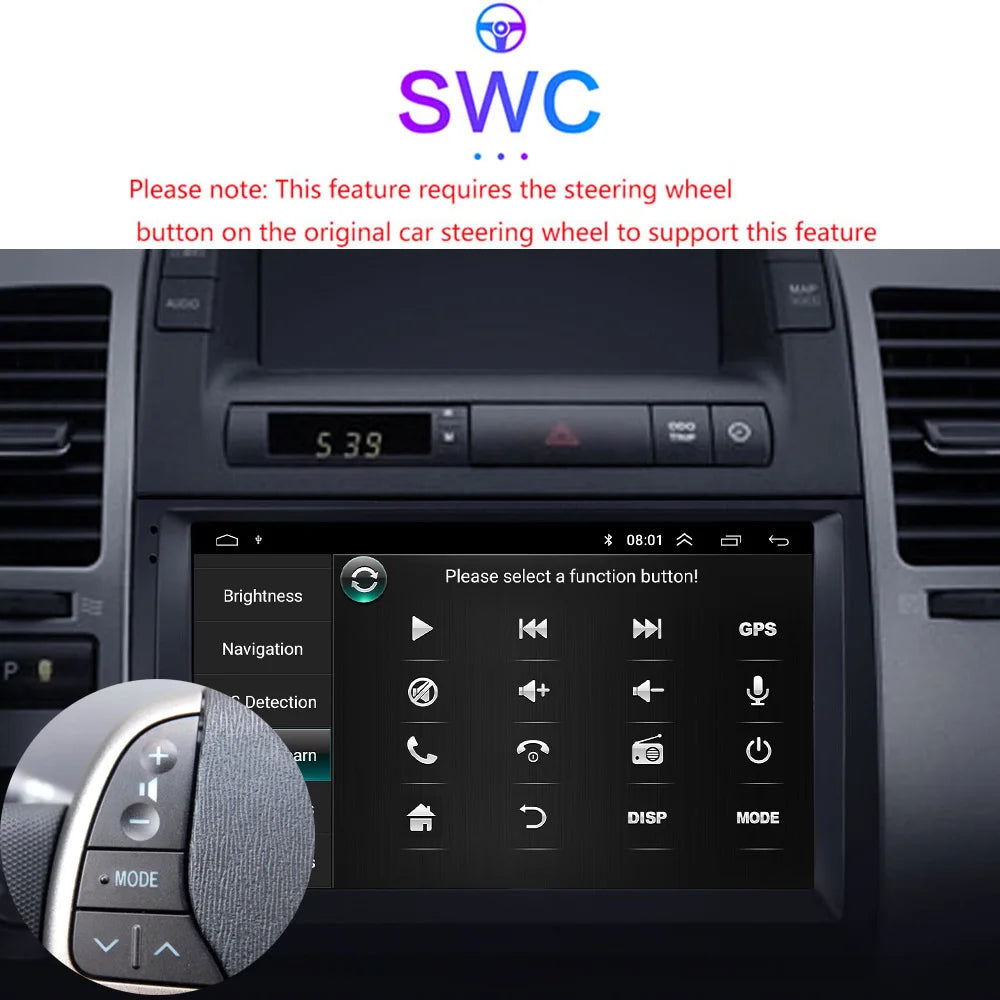 Carplay Autoradio 2 din Android 12 For Toyota Prius 20 2003-2009 Car Radio Multimedia Vide