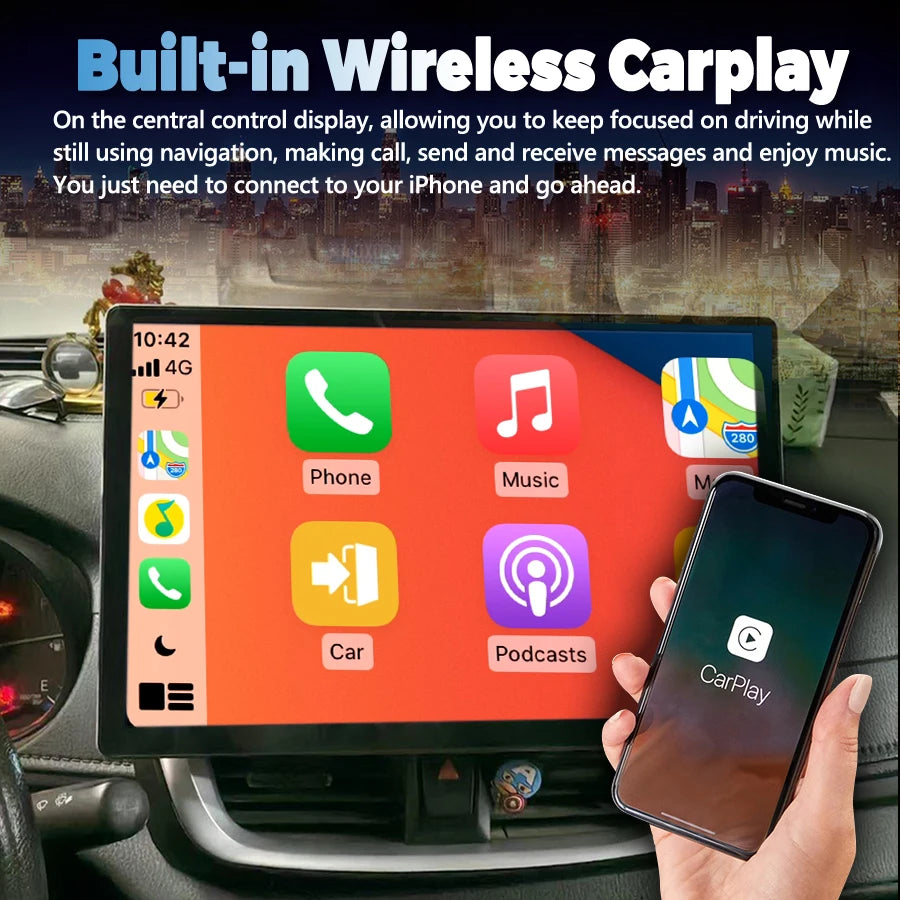 Android 14 For Toyota Yaris Vios 2019 2022 13.3Inch 2K Screen Car Multimedia Video Player  | AUTOKITSHOP