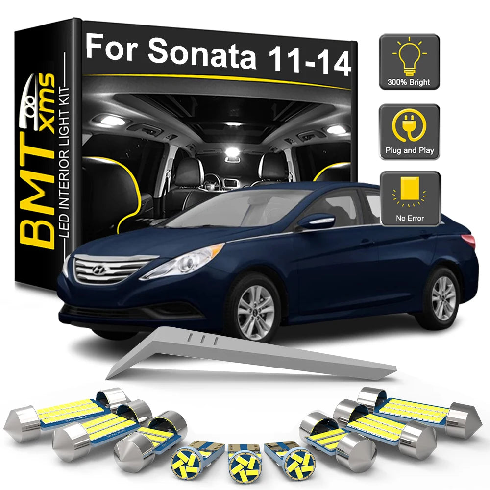 14-Piece LED Interior Light Kit for Hyundai Sonata MK6 VI 6 YF - Canbus Error-Free Bulbs | AUTOKITSHOP