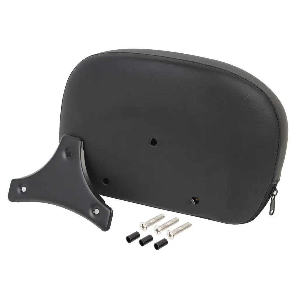 Black Rear Passenger Sissy Bar Motorcycle Backrest Pad With Bracket For Harley Touring Softail S - Automotive LED Light