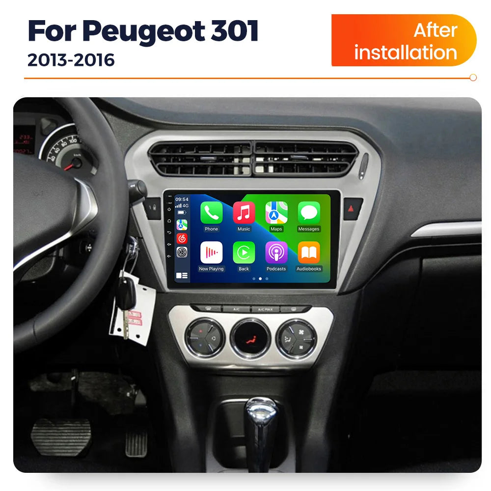 Wireless Carplay Android Auto For Peugeot 301 2013-2016 Android 14 Car Radio Multimedia Pl