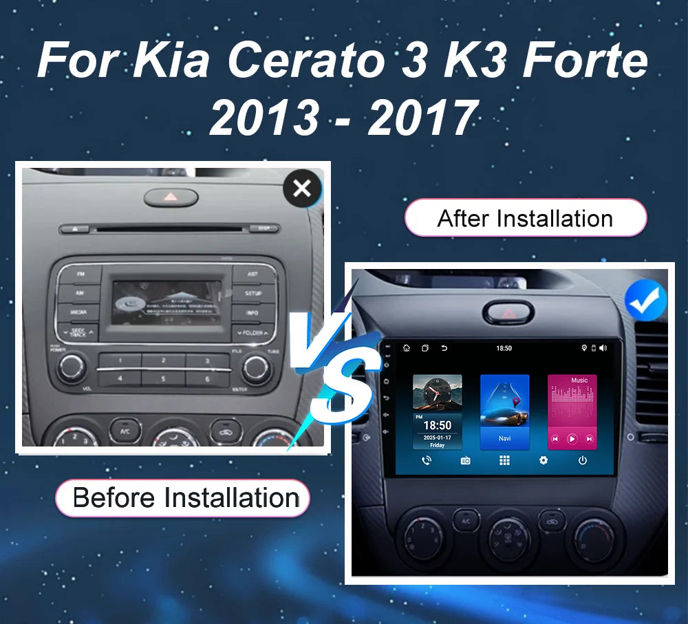 Car Android GPS Navigation For KIA K3 CERATO FORTE 3 YD Tuner 2013 2014 2015 2016 2017 Aut