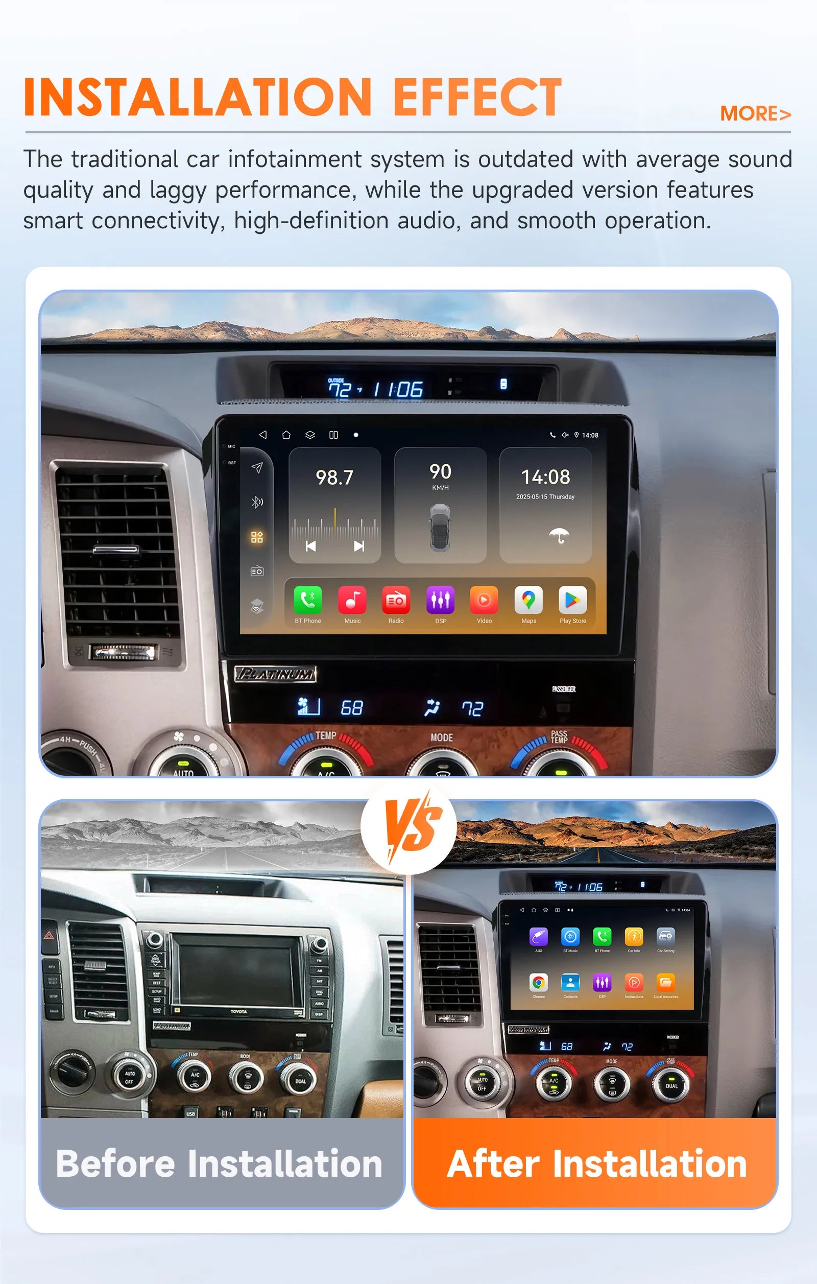 6115 DSP Carplay For Toyota Tundra 2007-2013 Multimedia Android 12 Car radio Video player