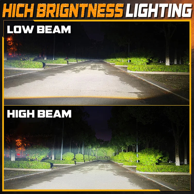 H4 Bi LED Projector Lens 6800W Car Headlight Bulbs Hi/Low Beam 8800000LM Auto Turbo Lamps