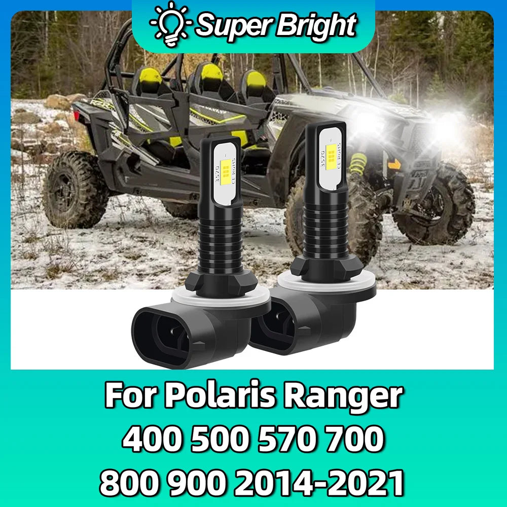 2x Led Lights 894/881/896/862/886 Fog Lamp Bulbs For Polaris Ranger 400 500 570 700 800 90