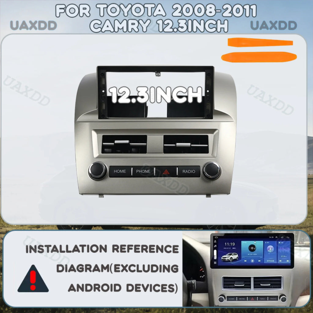 12.3INCH frame fascia Car 2008-2011 For TOYOTA Camry dashboard 2 Din center Kit panel Auto