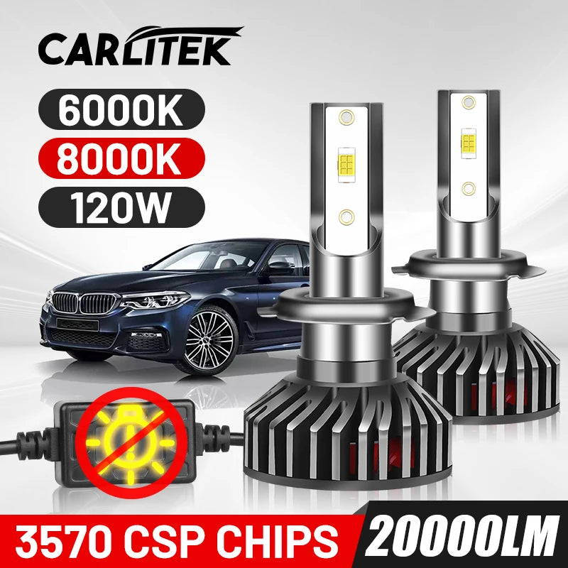 H7 H11 LED Headlight 20000LM H8 H9 CSP 120W HB3 HB4 9005 9006 H1 Canbus No Error 6000K 800