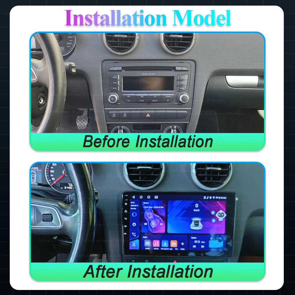 For Audi A3 8p 2003 - 2013 Android Auto Radio Carplay Car Multimedia Rds Wifi Gps 2din Aut | AUTOKITSHOP