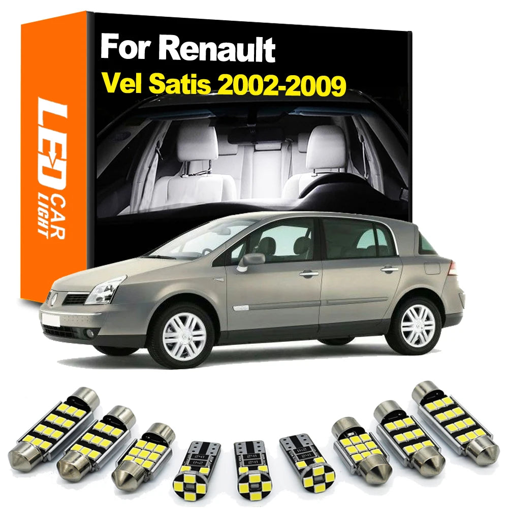 17-Piece LED Interior Light Kit for Renault Vel Satis 2002-2006 - Canbus Dome Map Door Trunk Bulbs | AUTOKITSHOP