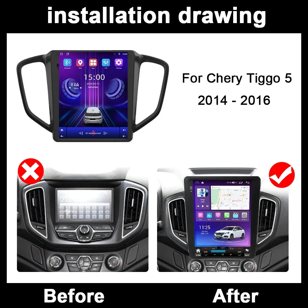 9.7 Inch For Chery Tiggo 5 2014 - 2016 Android 16 Auto Car Radio GPS Navigation Multimedia