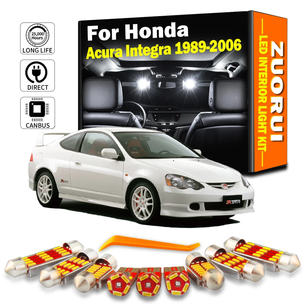 LED Interior Light Kit for Honda Acura Integra 1989- 2001 - Canbus Dome Map Door Trunk Bulbs | AUTOKITSHOP