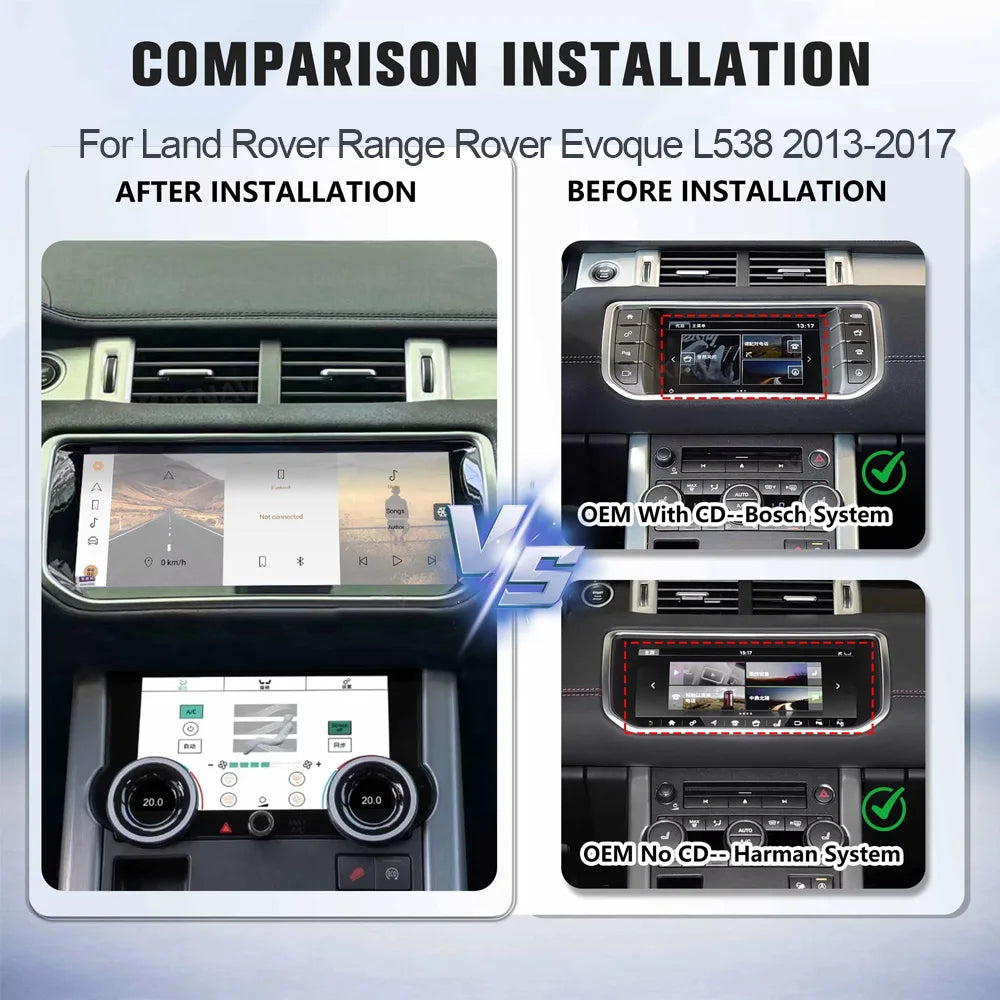 7" Car A/C Climate Control Touch Screen for Land Rover Range Rover Evoque L538 2013-2017 - Aircon Controls Monitor