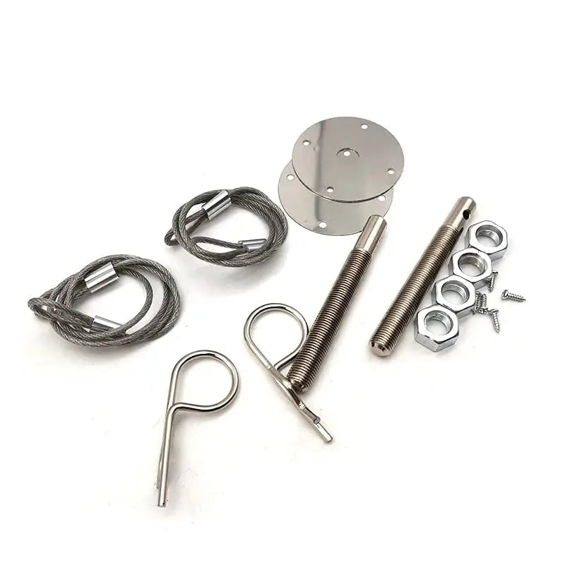 Professional Racing Car Vehicle Plus Flush Hairpin Style Hood Latch Locking Kit