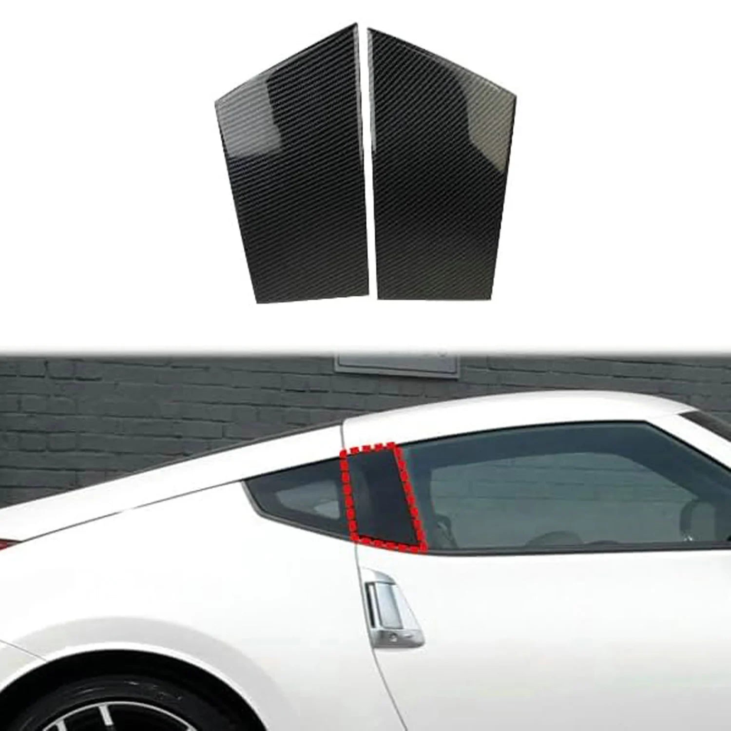 SINOCMP Carbon Fiber Exterior Car Window Pillar Trim Cover For Nissan 370Z 2009-2020 Car W