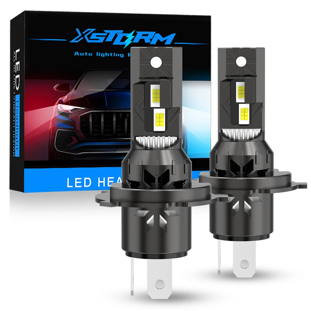 XSTORM H4 LED Headlights for Car 100W 30000LM LED H4 Lights Bulbs 3570 24PCS Chips Hi/Lo H