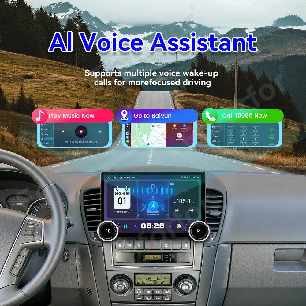Upgrade 11.5 Inch Android 15 HD Touch Wireless CarPlay Android Auto GPS Navi Car Media Hea