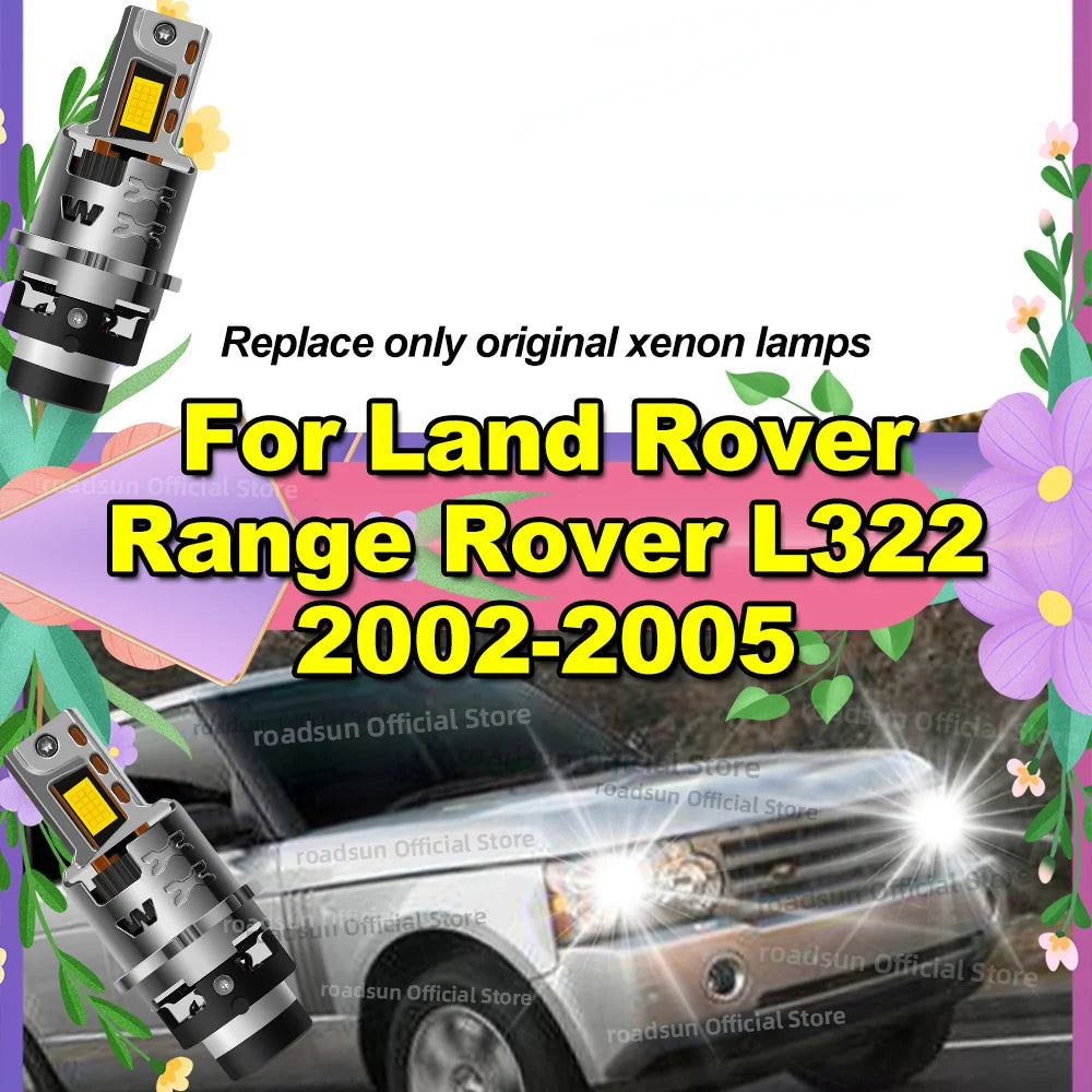 LED Car Headlight Bulb Canbus Xenon Bulbs HID Upgrade 6000K Lamp For Land Rover Range Rove