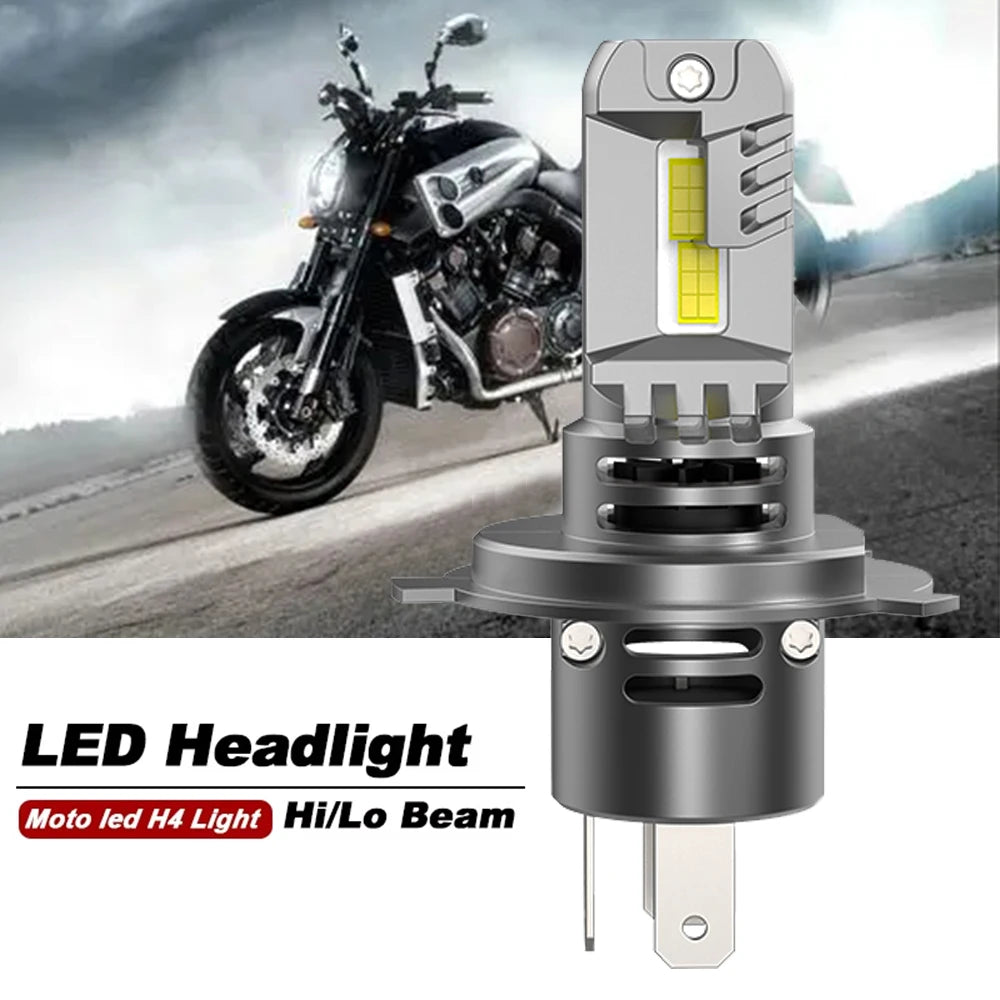 H4 LED Motorcycle Headlight Bulbs Hi Lo Beam Moto Lights For Yamaha Kawasaki Suzuki H4 LED