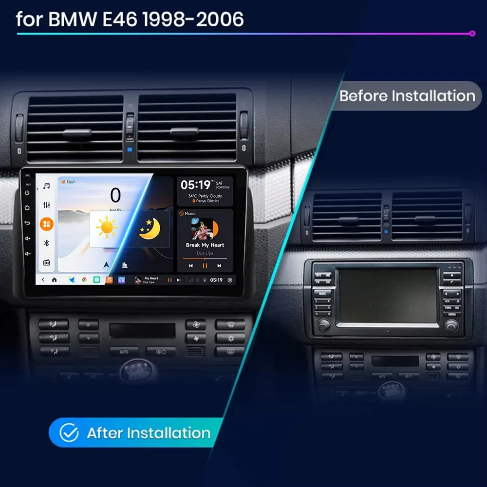 Android 16 Car Radio For BMW E46 M3 X5 1998-2006 Multimedia Video Player GPS 4G Carplay Au