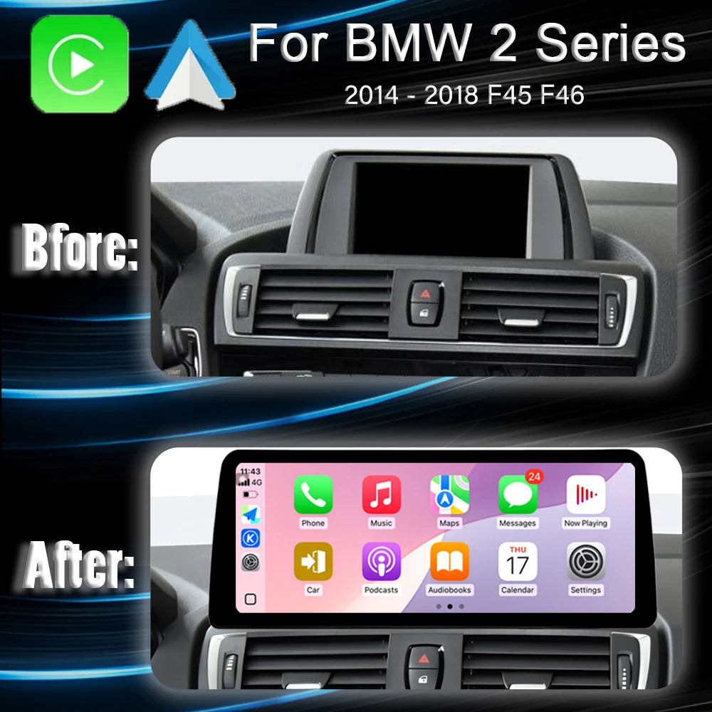 Android14 For BMW 2 Series F45 F46 NBT EVO System Right Hand Drvie 4G WIFI Car Radio Wirel