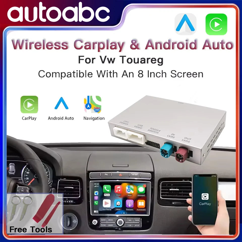 For Volkswagen Touareg RNS850 2010-2018 New Upgrade Wireless CarPlay Interface with Androi