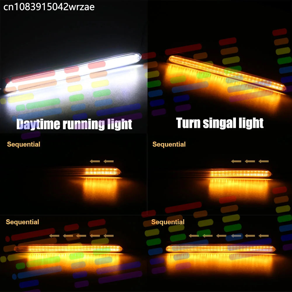 2×Daytime turn signal Car turn signal strip flowing LED strip bar flashing Signal Lamp acc | AUTOKITSHOP