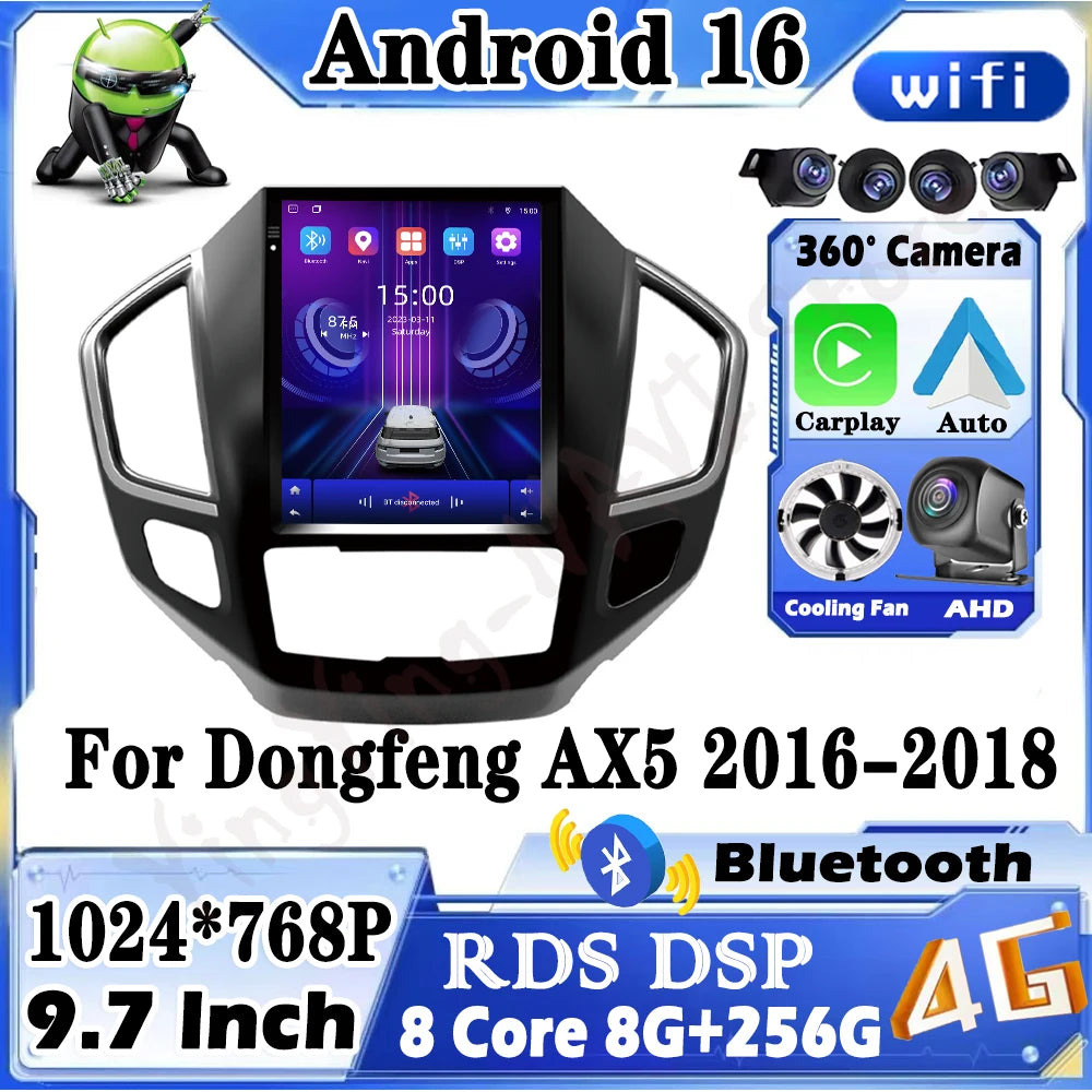 Carplay Auto For Dongfeng AX5 2016-2018 Android 16 Car Radio Stereo GPS Multimedia Video N