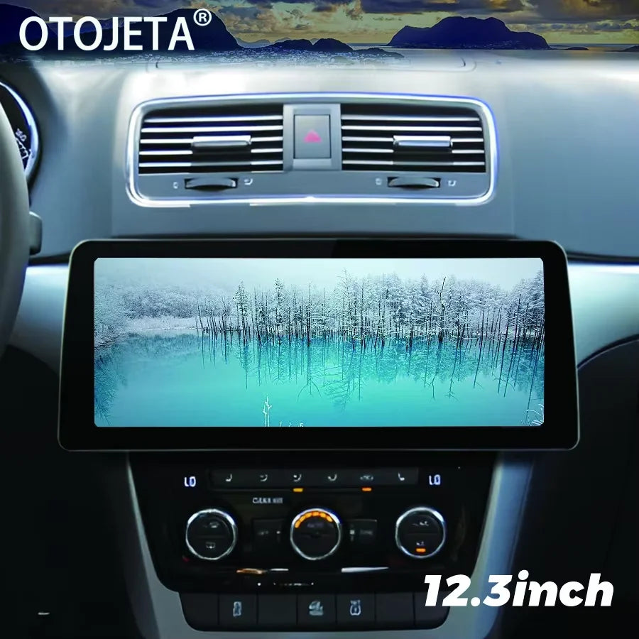 12.3inch Android 14 Screen Car Video Player 2Din Radio Stereo For Skoda Yeti 2013 2014 - 2