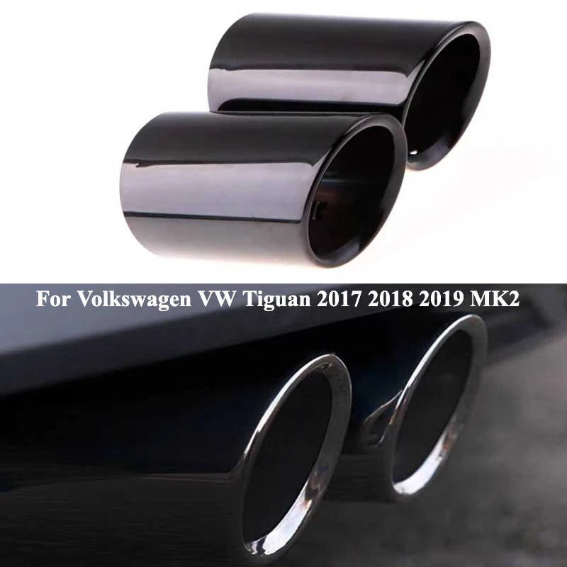 2PCS Car Exhaust Tips For Volkswagen VW Tiguan 2017 2018 2019 MK2 Exhaust Muffle for Volkswagen MK6 MK2 MK7 - Automotive