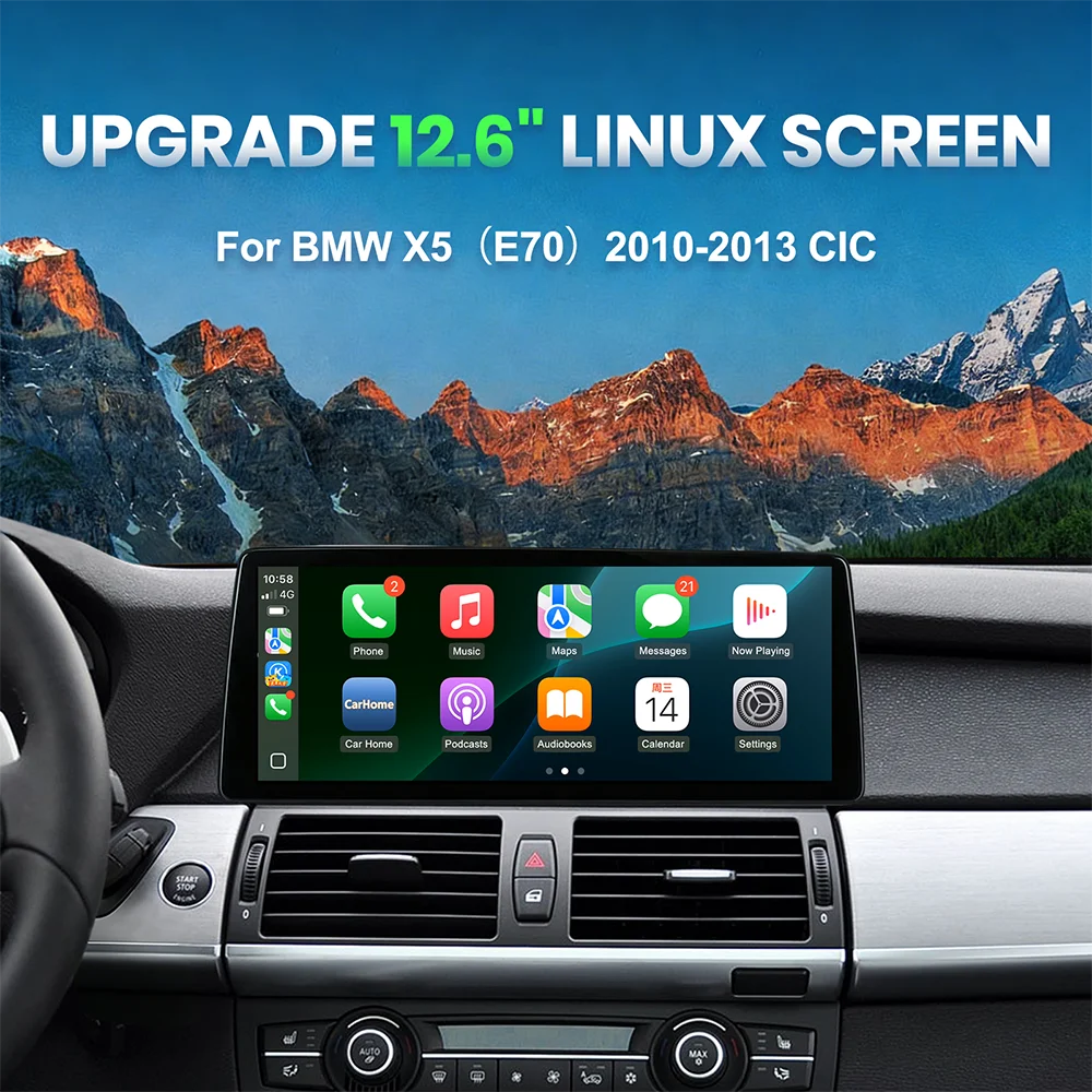 12.6 inch Ultra Wide Linux Screen Upgrade for BMW E70 5 Series 2008-2009 CCC 2010-2013 CIC | AUTOKITSHOP