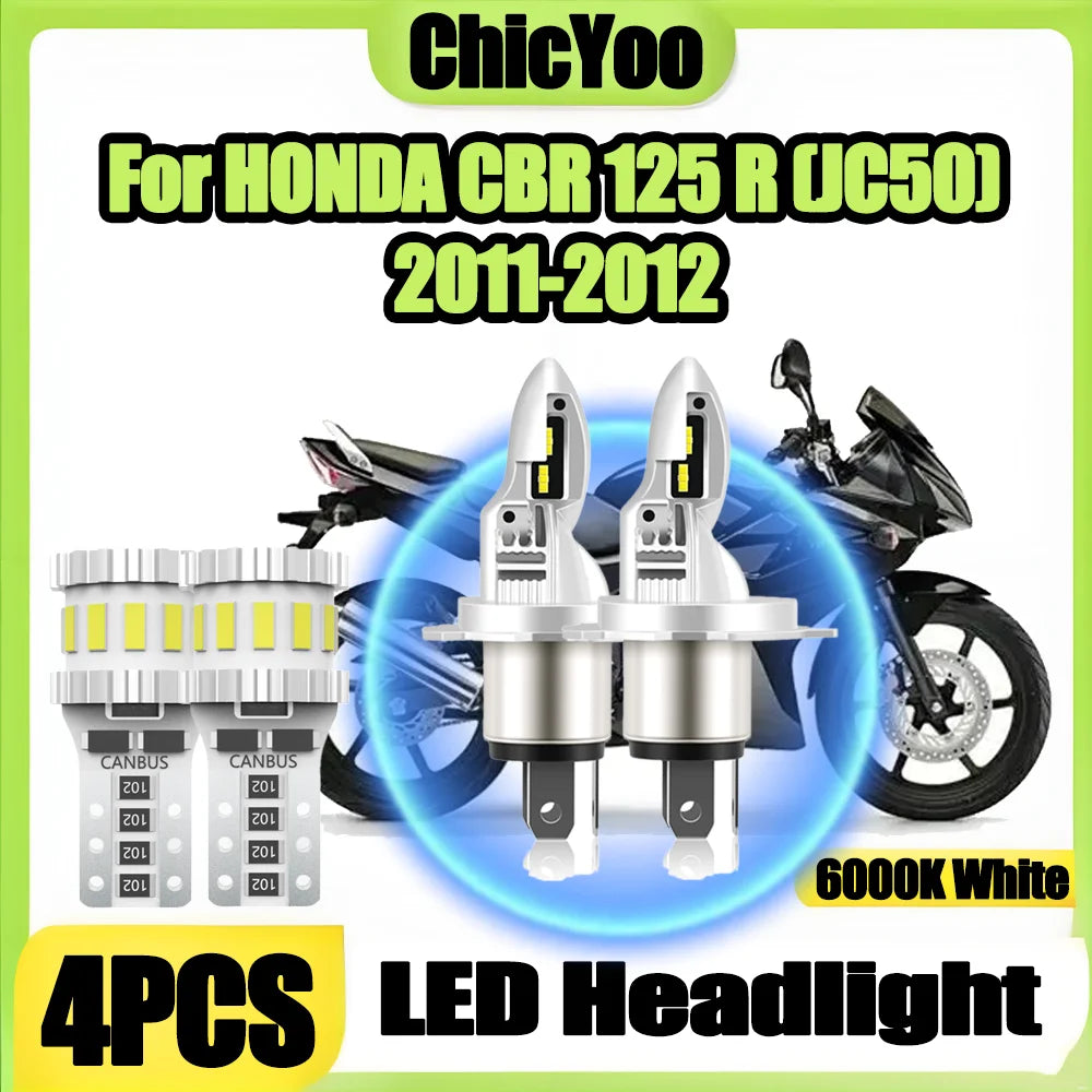 Canbus No Error Motorcycle HeadLamp High Low Beam H4 LED Headlight Free Parking Light For