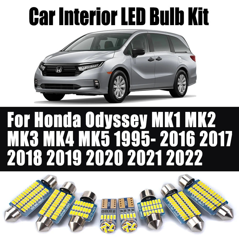 LED Interior Light Kit for Honda Odyssey MK1 MK2 MK3 MK4 MK5 I II III IV V 1995- 2017 - Canbus Dome Map Door Trunk Bu...