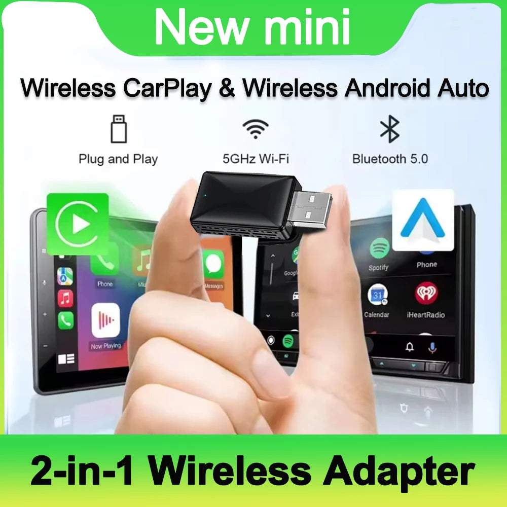 Wireless CarPlay Android Auto Wireless Adapter Smart Mini Box Plug And Play WiFi Fast Conn