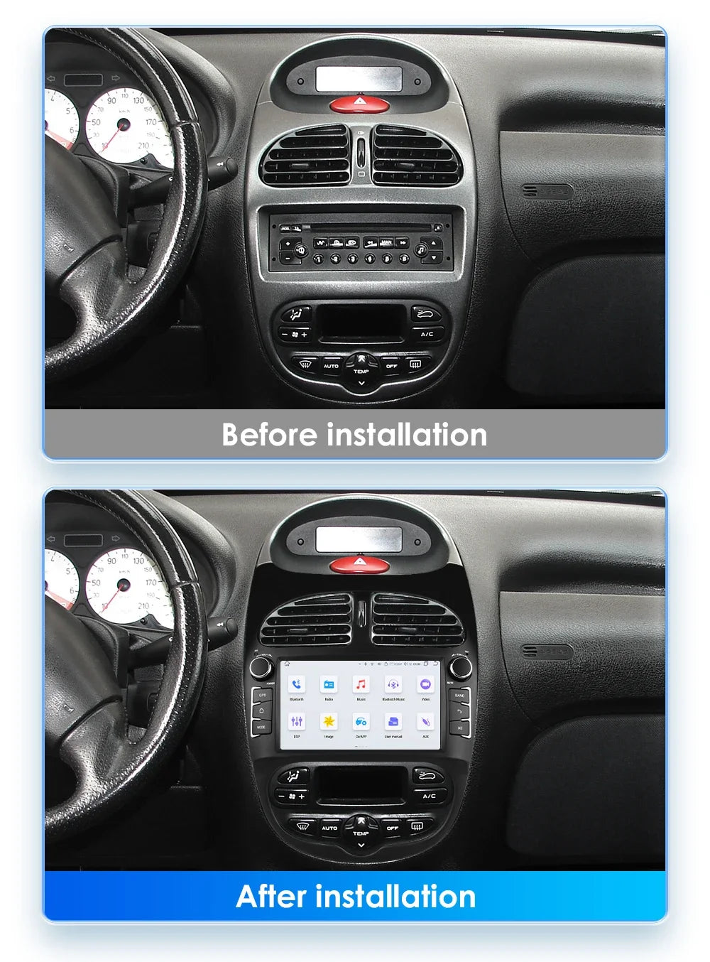 2Din Carplay Android Auto Car radio For PEUGEOT 206 206CC 206SW 2000-2008 Multimedia GPS 2