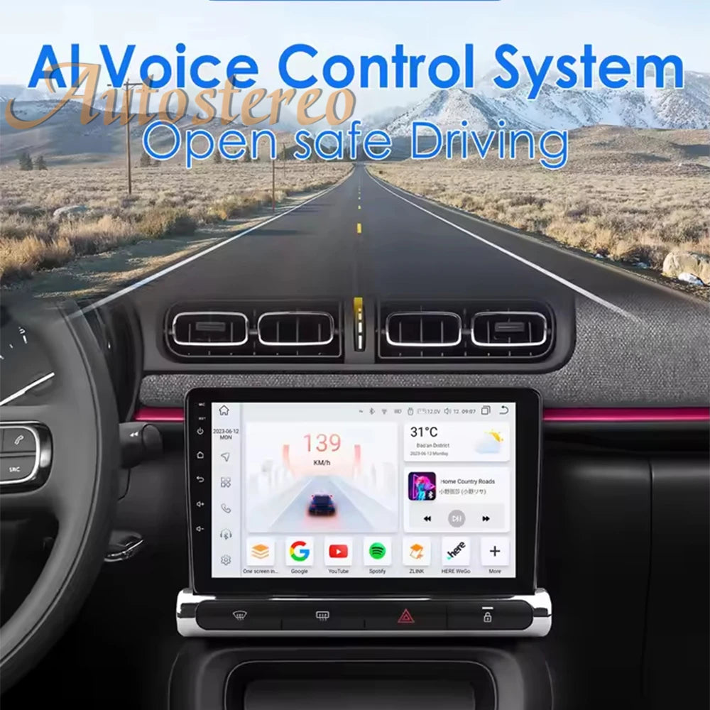 Android 14 Carplay For Citroen C3/C4 2016-2023 Auto Car Radio GPS Navigation Car Multimedi