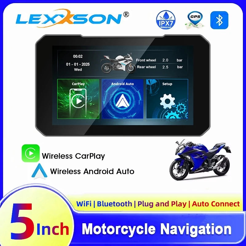 5 Inch Touch Screen Motorcycle CarPlay Screen Support Wireless CarPlay and Android Auto IP | AUTOKITSHOP
