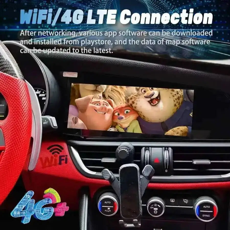 10.25" For Alfa Romeo Giulia 2016-2020 Carplay Android 15 Screen Car Multimedia Video Play