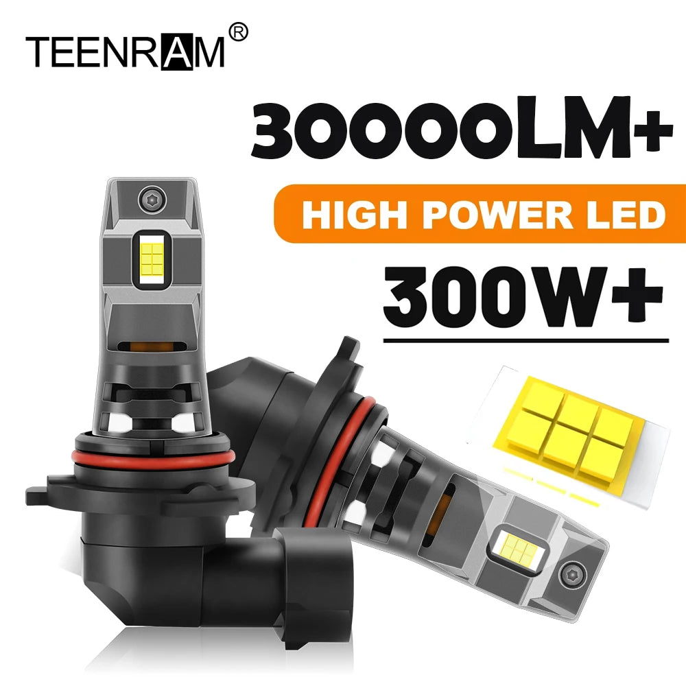 30000LM CSP Chips LED Headlight Bulbs 300W H4 H7 H11 9005 HB3 9006 HB4 Car Lamps 12V 6500K