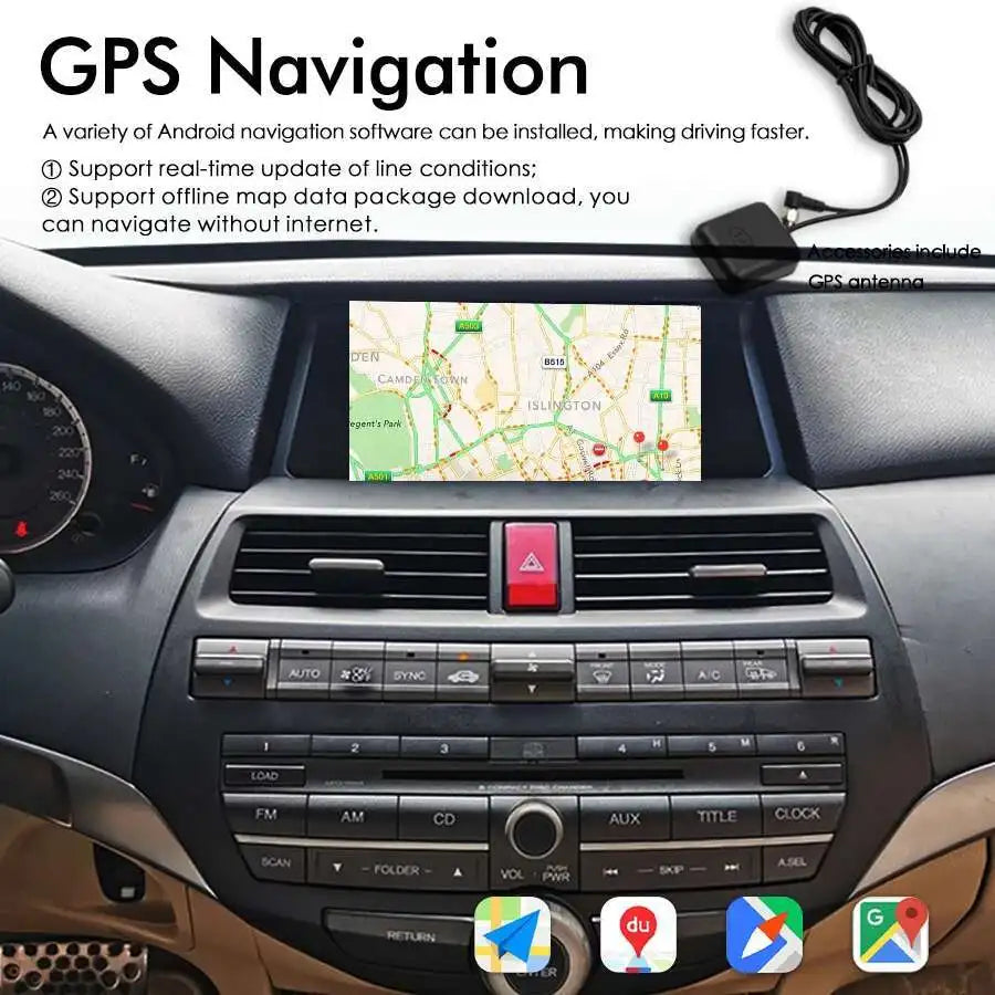 128GB Car Radio Android 14 Multimedia Video Player For Honda Accord 8 Crosstour 2008-2012