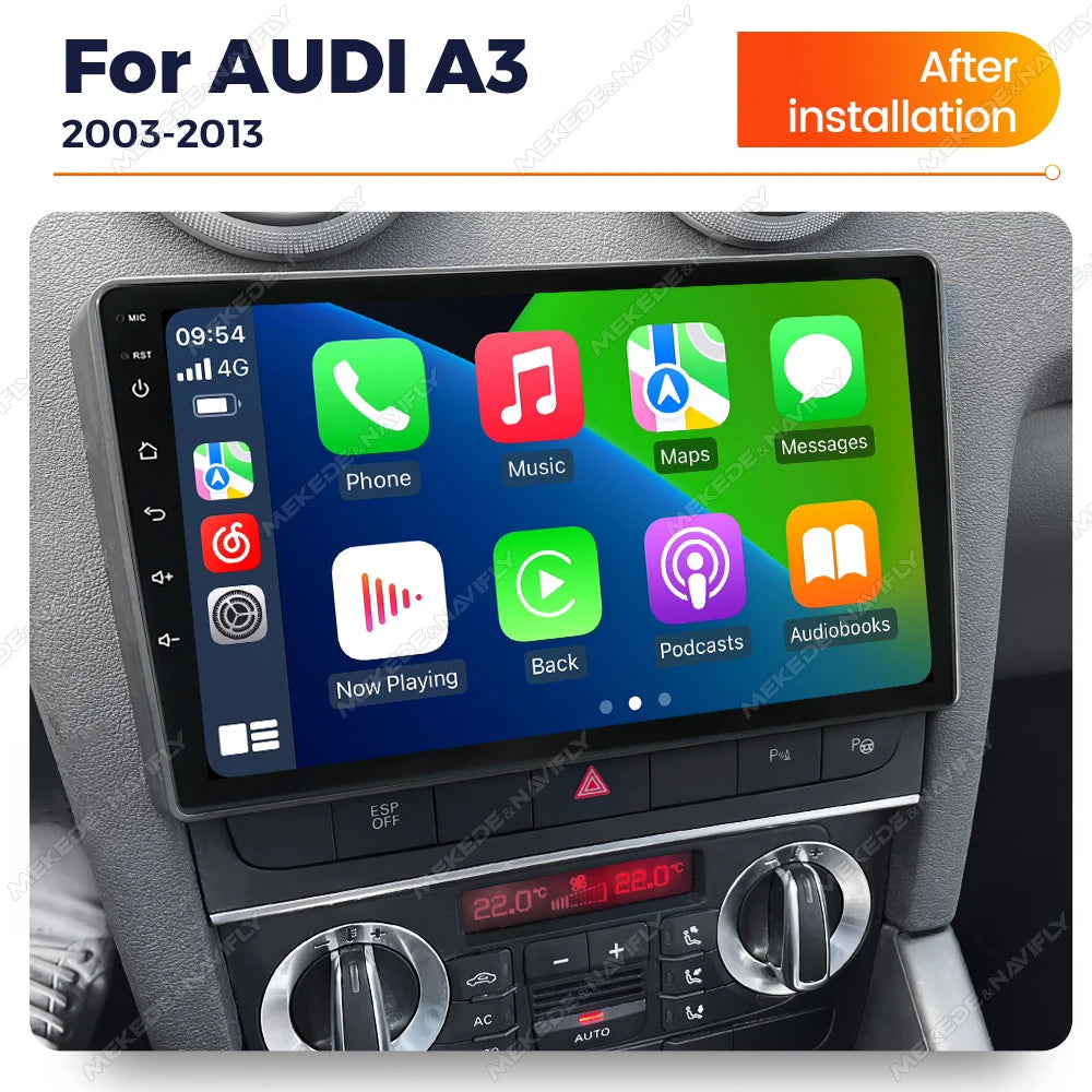 MEKEDE&NAVIFLY Android 14 Intelligent car audio system car radio Car radio For Audi A3 8P