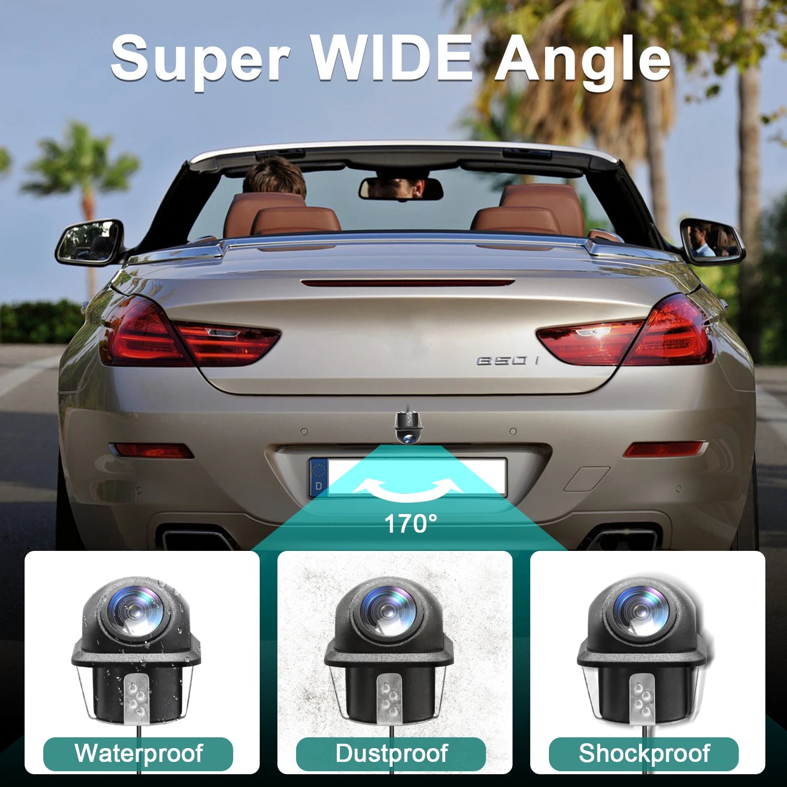 AUTOABC AHD 720P Waterproof Car Rear View Camera Suitable for BMW, Volvo, Mercedes Benz, A | AUTOKITSHOP
