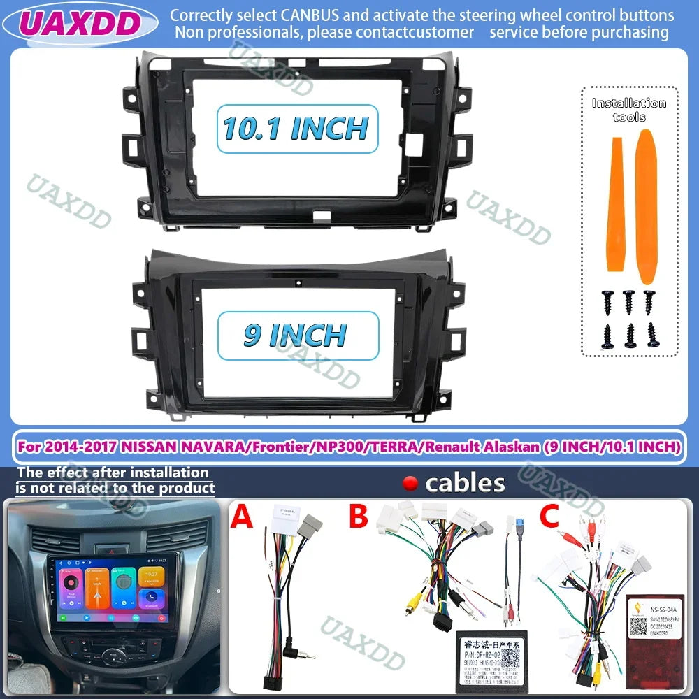 9 10.1inch Car Radio frame Dash Kit Dashboard Trim Frame Stereo For Nissan Navara NP300 Re