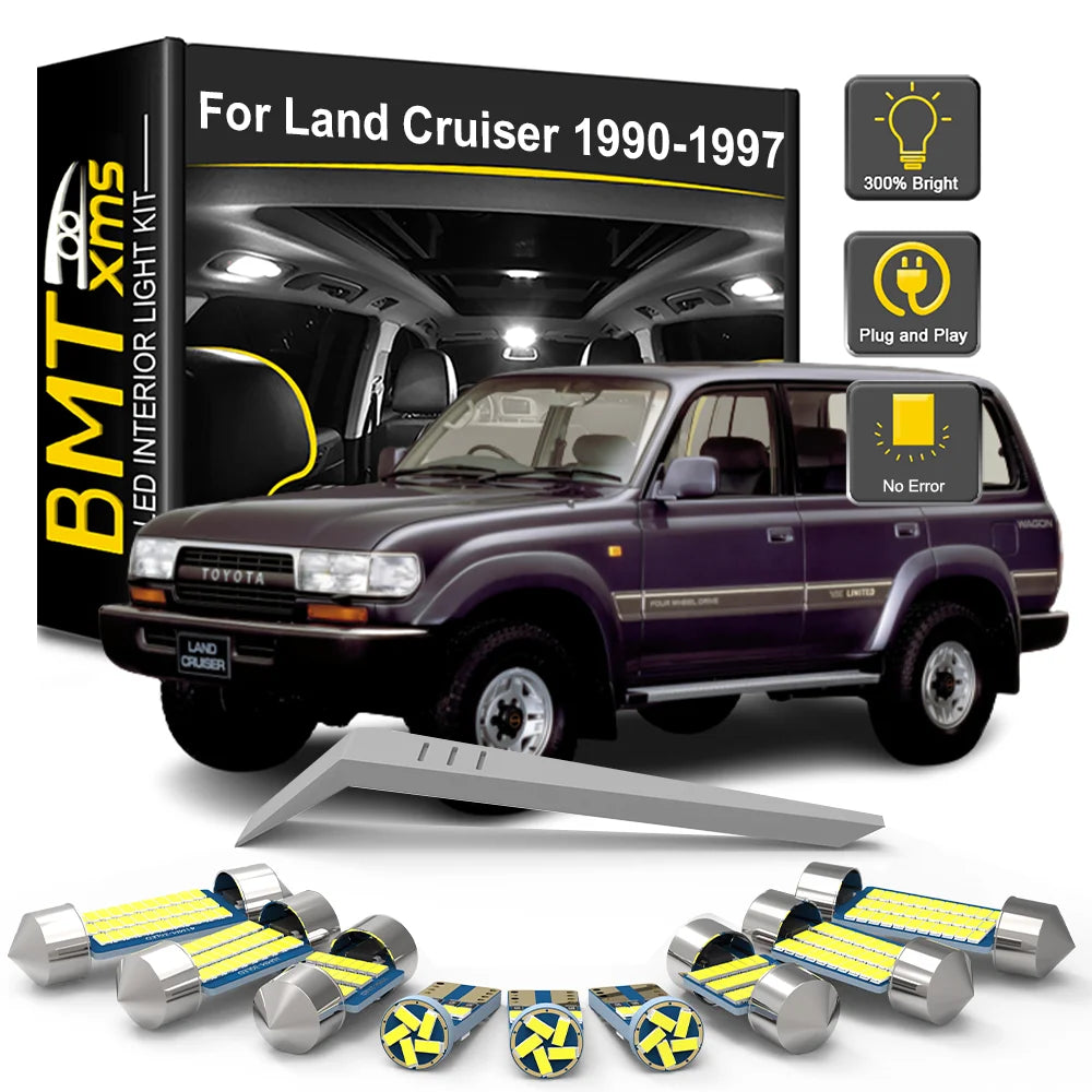 17-Piece LED Interior Light Kit for Toyota Land Cruiser 80 Series 1990-1993 - Canbus Dome Map Door Trunk Bulbs | AUTO...