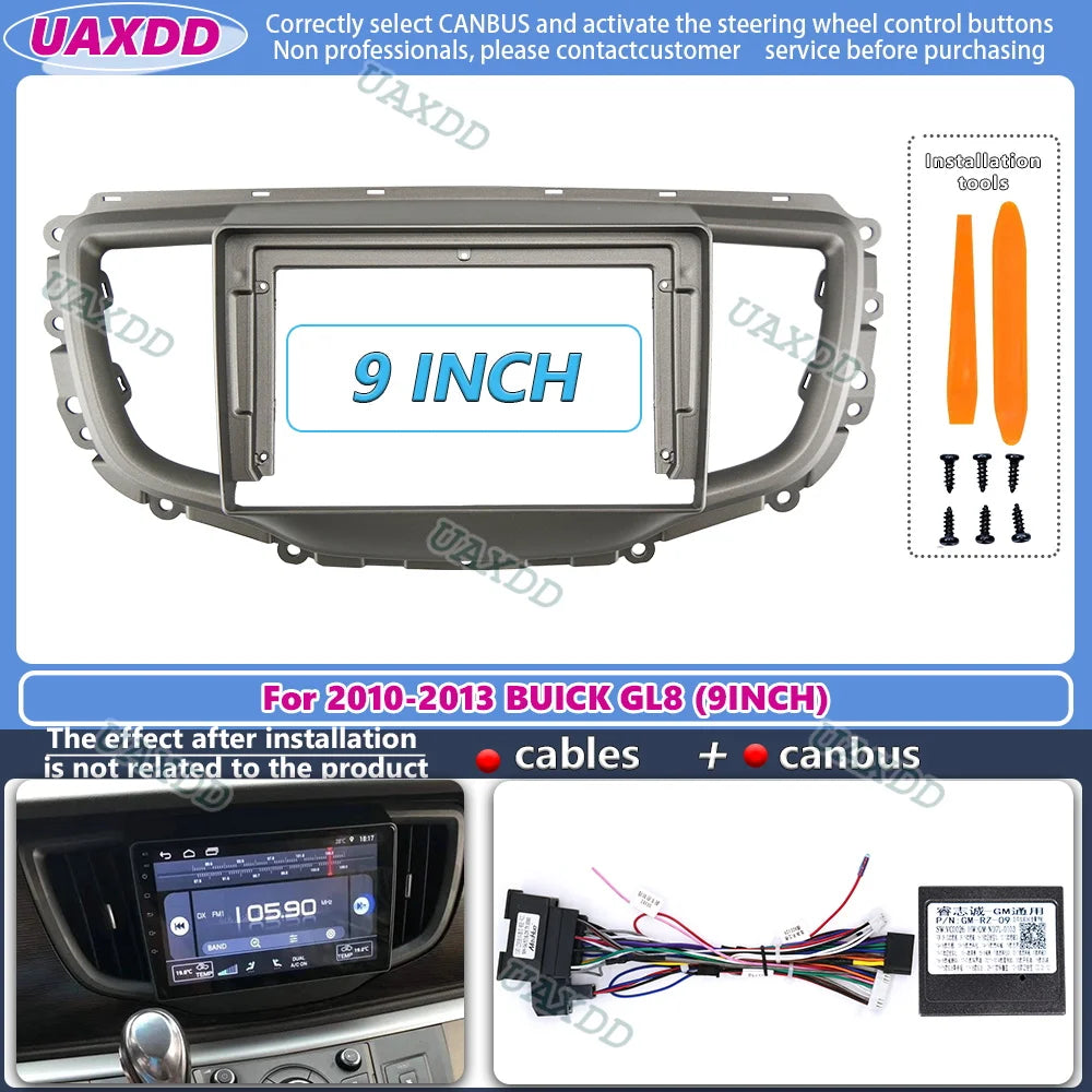 9inch Dashboard Mount Panel Kit Car Radio Bezel CD Frame for Buick GL8 2010-2013 Car Multi