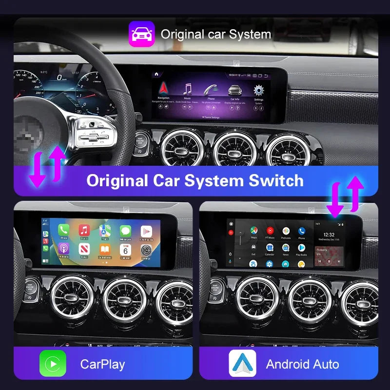 Latest Wireless CarPlay Android Auto For Mercedes Benz A Class W177 2019-2022 MBUX NTG6.0