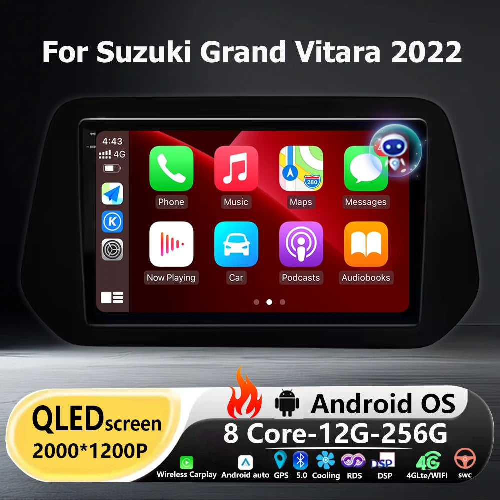 Car Radio Multimedia Video Player GPS Navigation Stereo For Suzuki Grand Vitara 2022 Andro